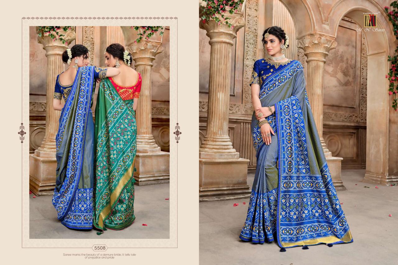 Mn House Presents Resham Dhaga 5501 To 5516 Series Bridal Designer Wedding Wear Patan Patola Pure Silk Sarees Catalog Wholesaler