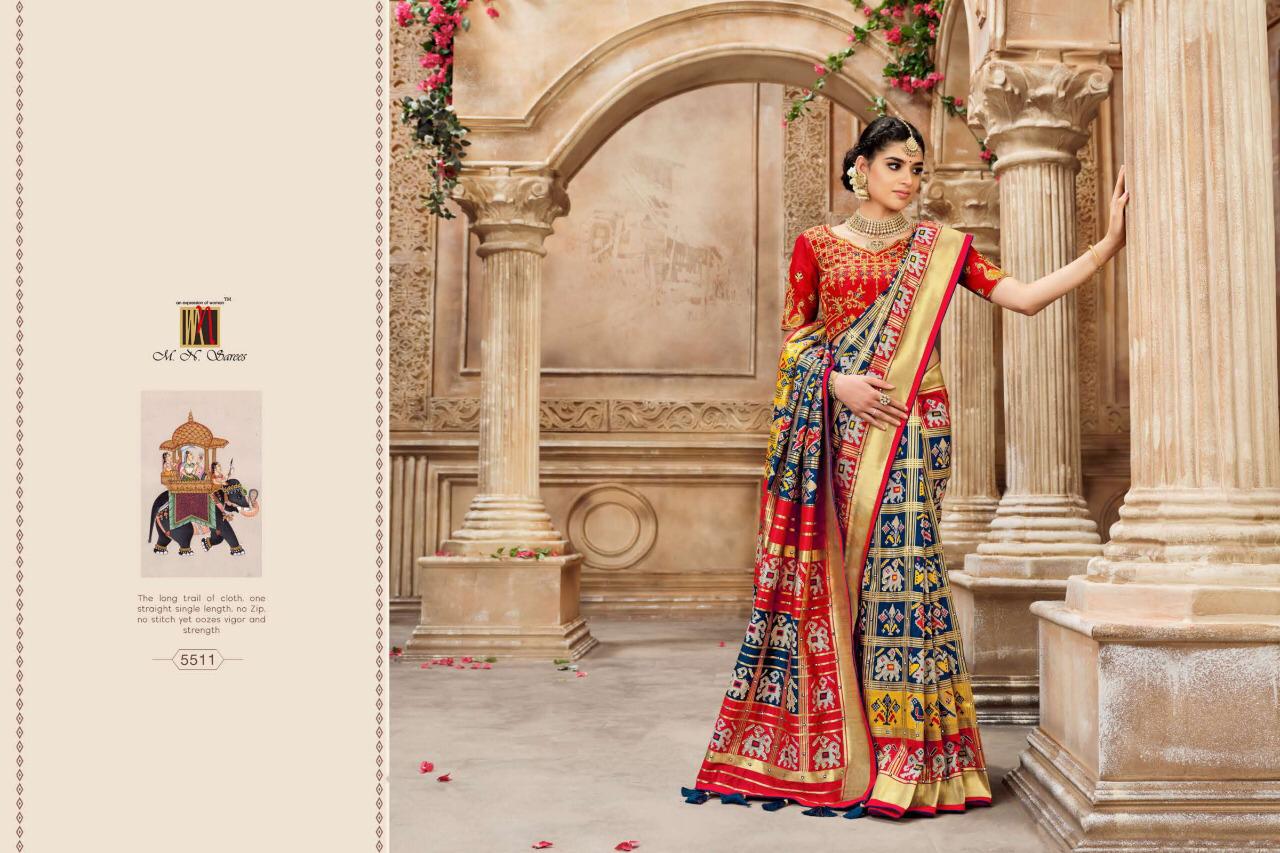 Mn House Presents Resham Dhaga 5501 To 5516 Series Bridal Designer Wedding Wear Patan Patola Pure Silk Sarees Catalog Wholesaler