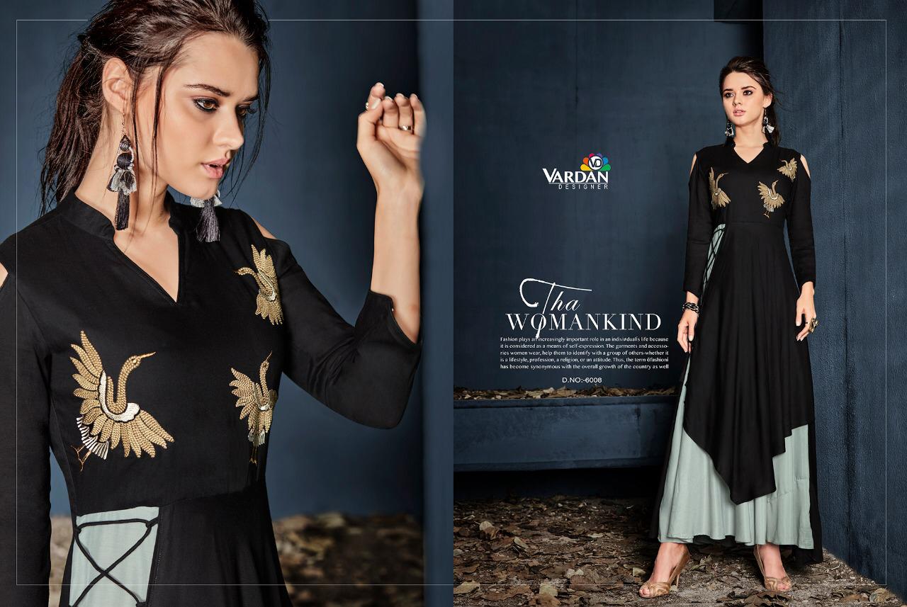 Vardhan Design Presents Gulnaz Vol-1 Beautiful Rayon Long Kurtis Catalog Wholesaler