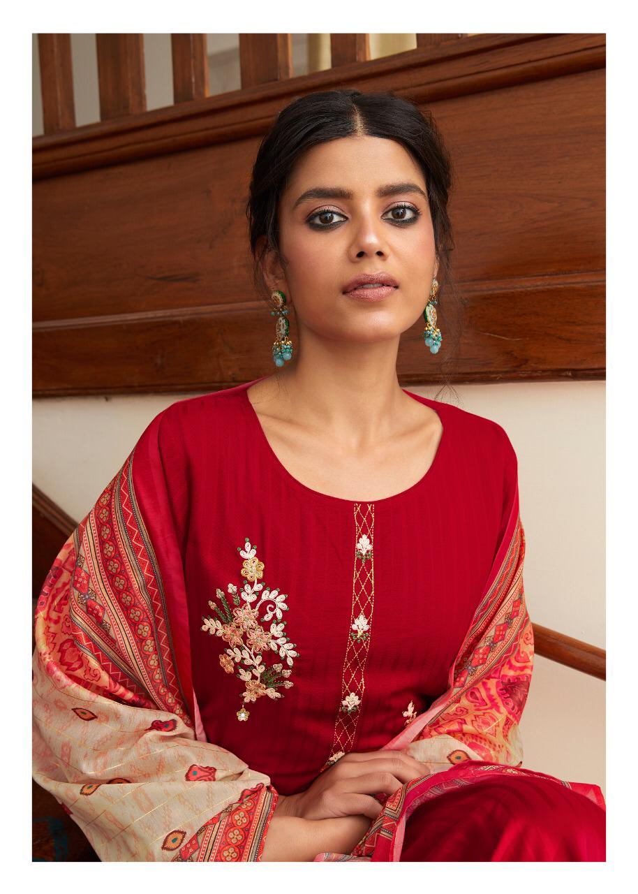 Liliy And Lali Presents Mahima Fancy Viscose Pattern With Embriodary Work Kurtis With Pant Catalog Collection