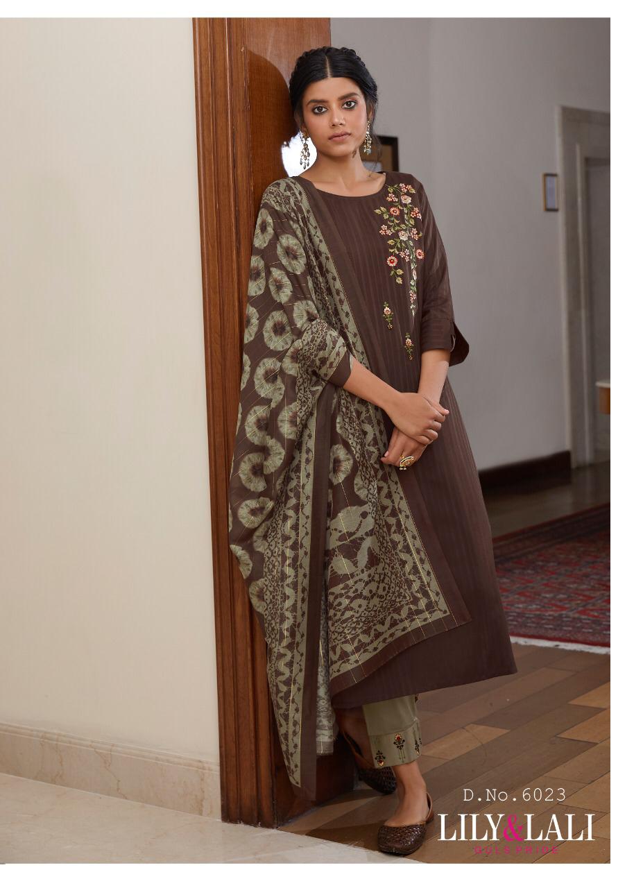 Liliy And Lali Presents Mahima Fancy Viscose Pattern With Embriodary Work Kurtis With Pant Catalog Collection