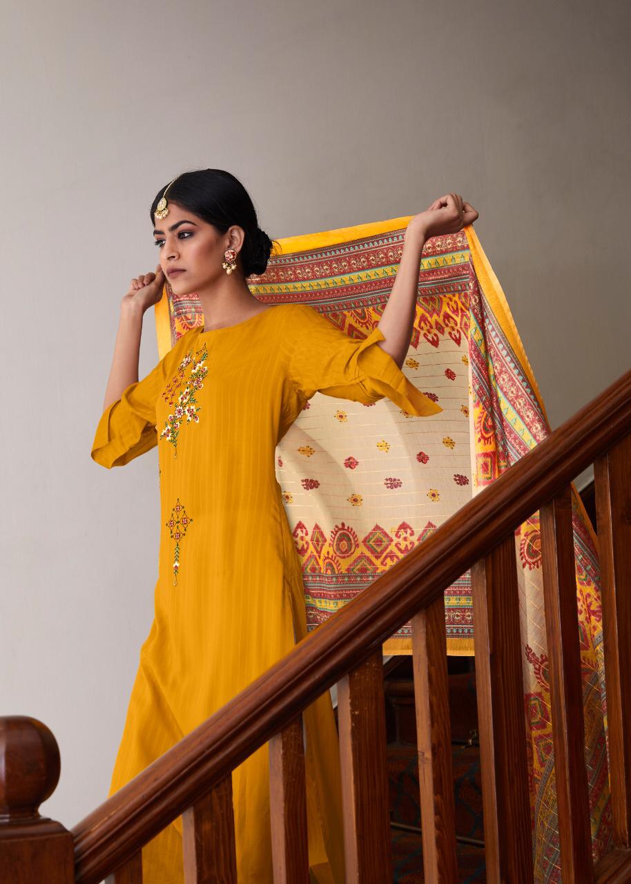Liliy And Lali Presents Mahima Fancy Viscose Pattern With Embriodary Work Kurtis With Pant Catalog Collection