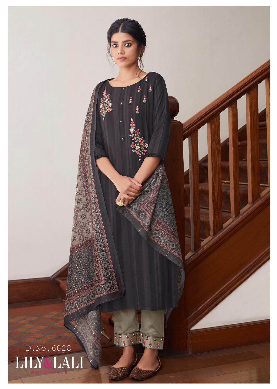 Liliy And Lali Presents Mahima Fancy Viscose Pattern With Embriodary Work Kurtis With Pant Catalog Collection