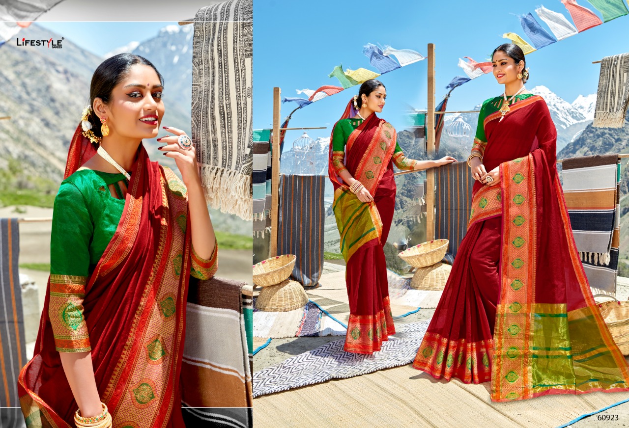 Life Style Presents Lavanaym Vol-8 Chanderi Silk Daily Wear Sarees Wholesaler