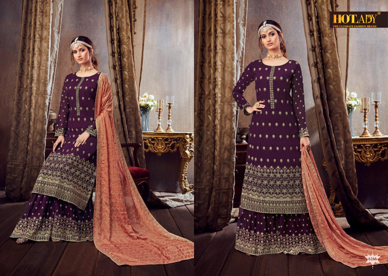 Hotlady Presents Samaira 6161 To 6166 Series Pure Georgette Heavy Embroidery Work Salwar Suit With Plazzo Catalog Wholesaler