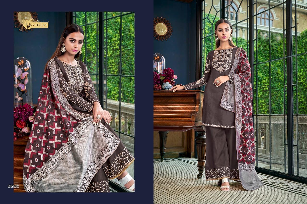 Swagat Presents Violet Fancy Designer Plazzo Salwar Kameez