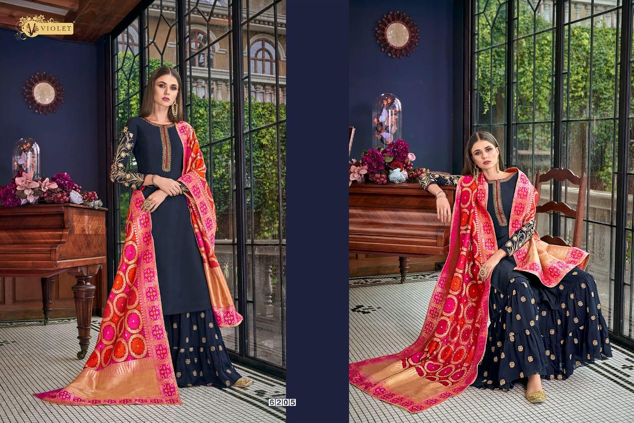 Swagat Presents Violet Fancy Designer Plazzo Salwar Kameez