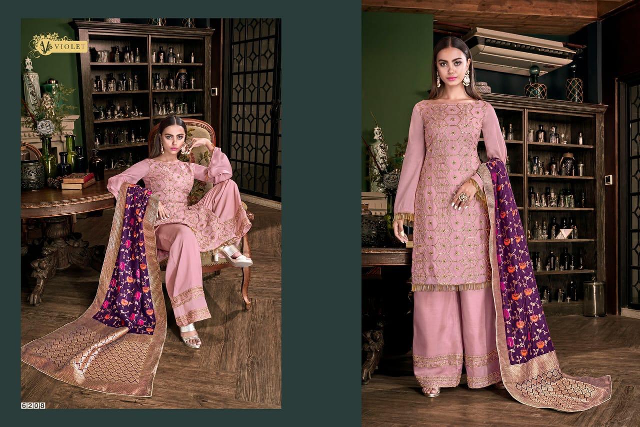 Swagat Presents Violet Fancy Designer Plazzo Salwar Kameez
