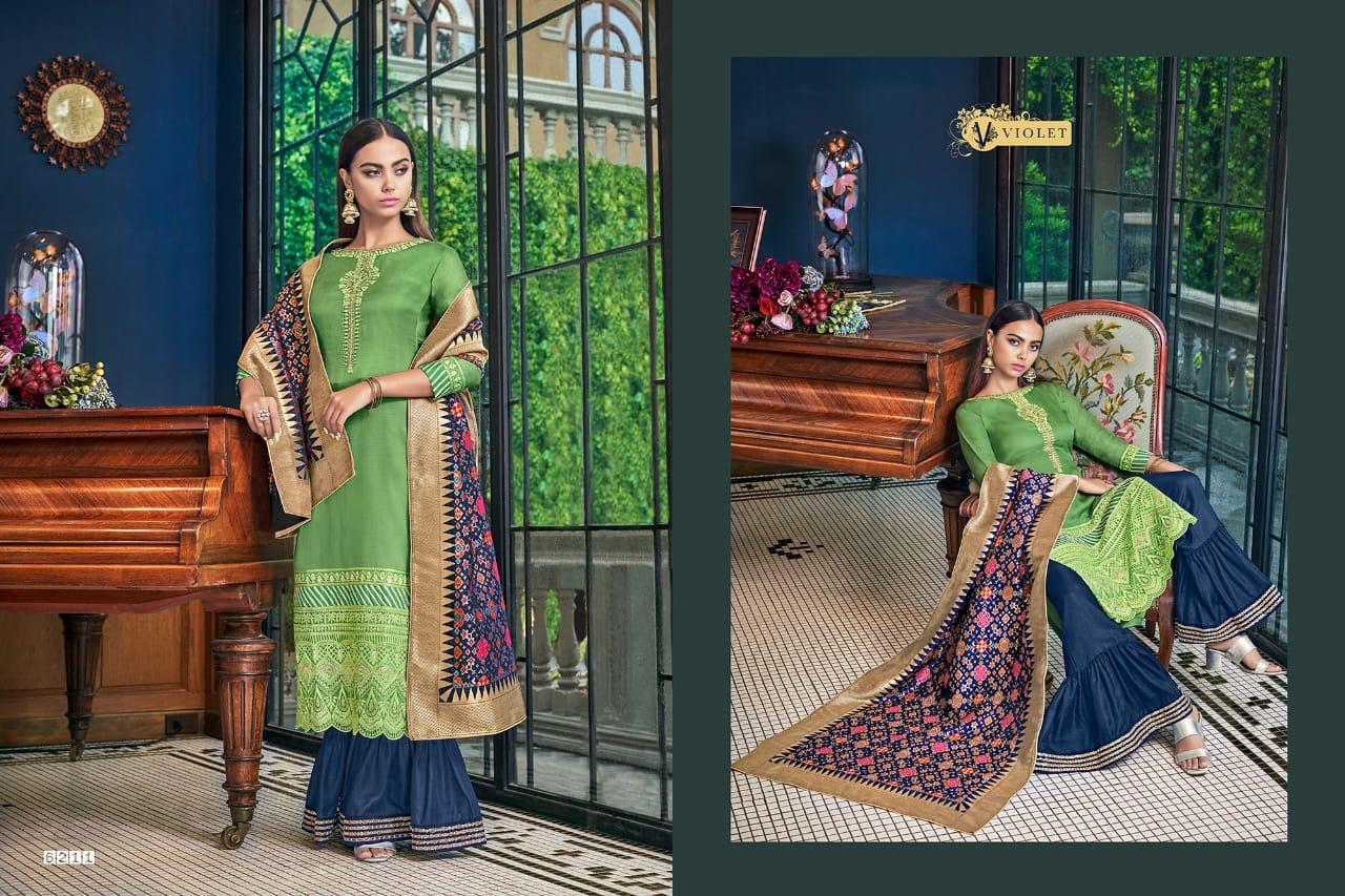 Swagat Presents Violet Fancy Designer Plazzo Salwar Kameez