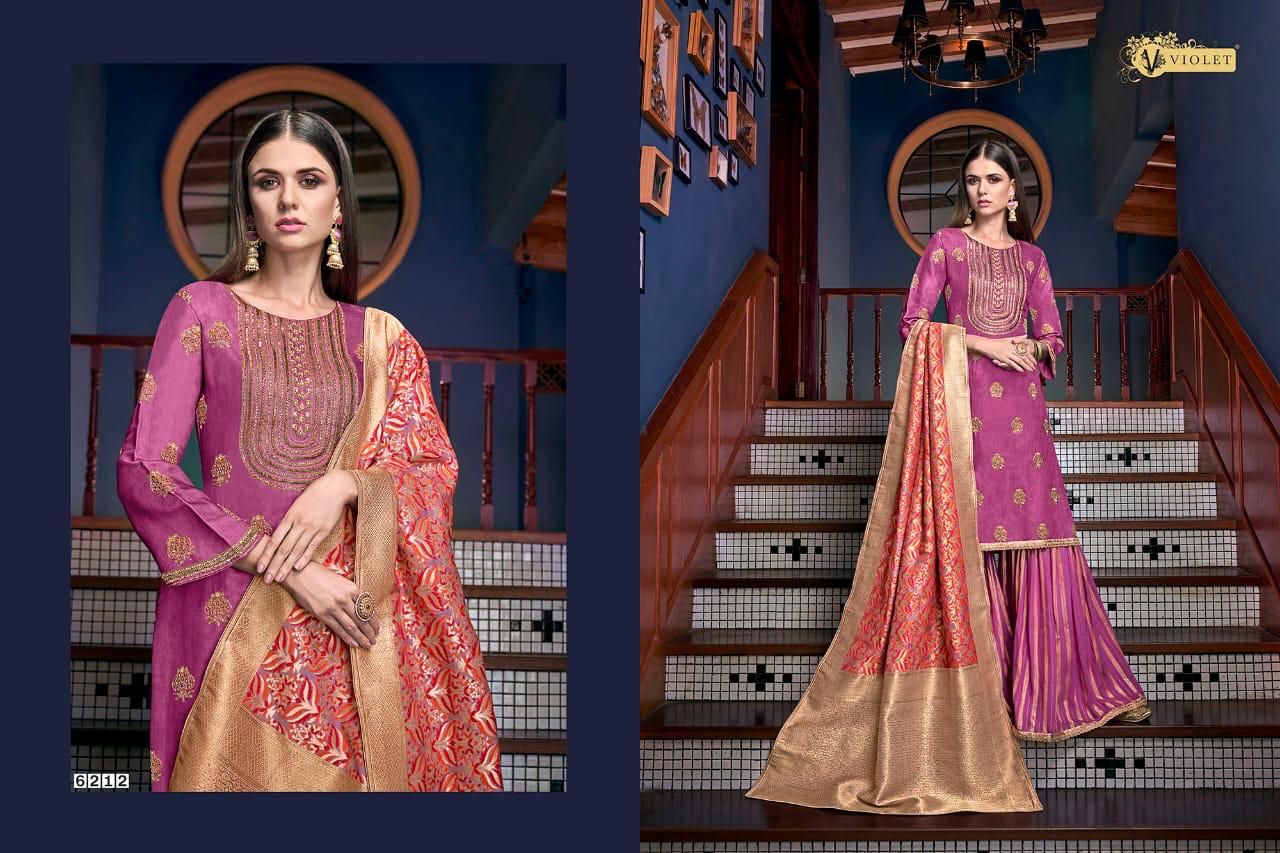 Swagat Presents Violet Fancy Designer Plazzo Salwar Kameez
