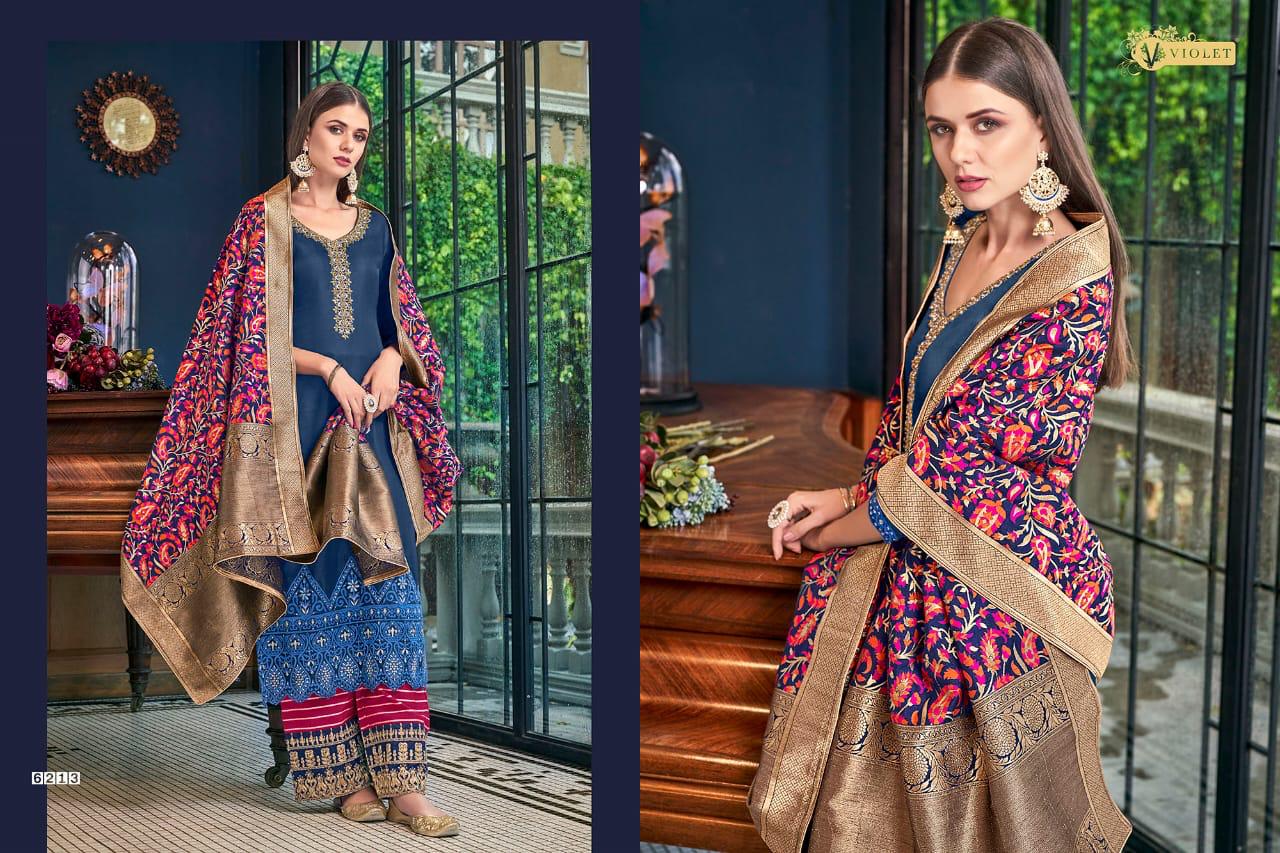 Swagat Presents Violet Fancy Designer Plazzo Salwar Kameez