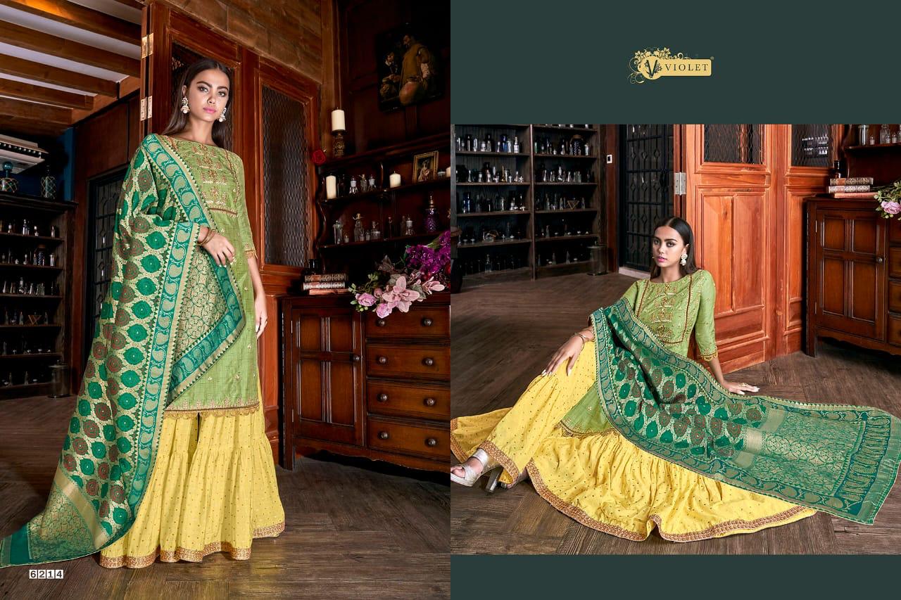 Swagat Presents Violet Fancy Designer Plazzo Salwar Kameez