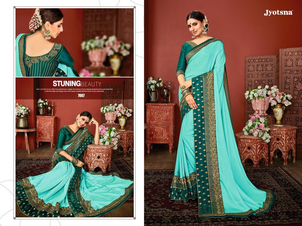 Jyotsna Saree Presents Super Vol-7 Fancy Exclusive Designer Sarees Catalog Wholesaler