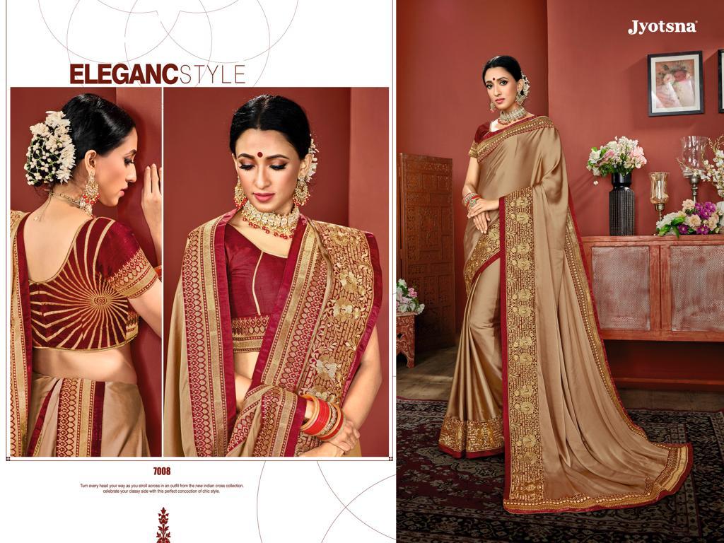Jyotsna Saree Presents Super Vol-7 Fancy Exclusive Designer Sarees Catalog Wholesaler