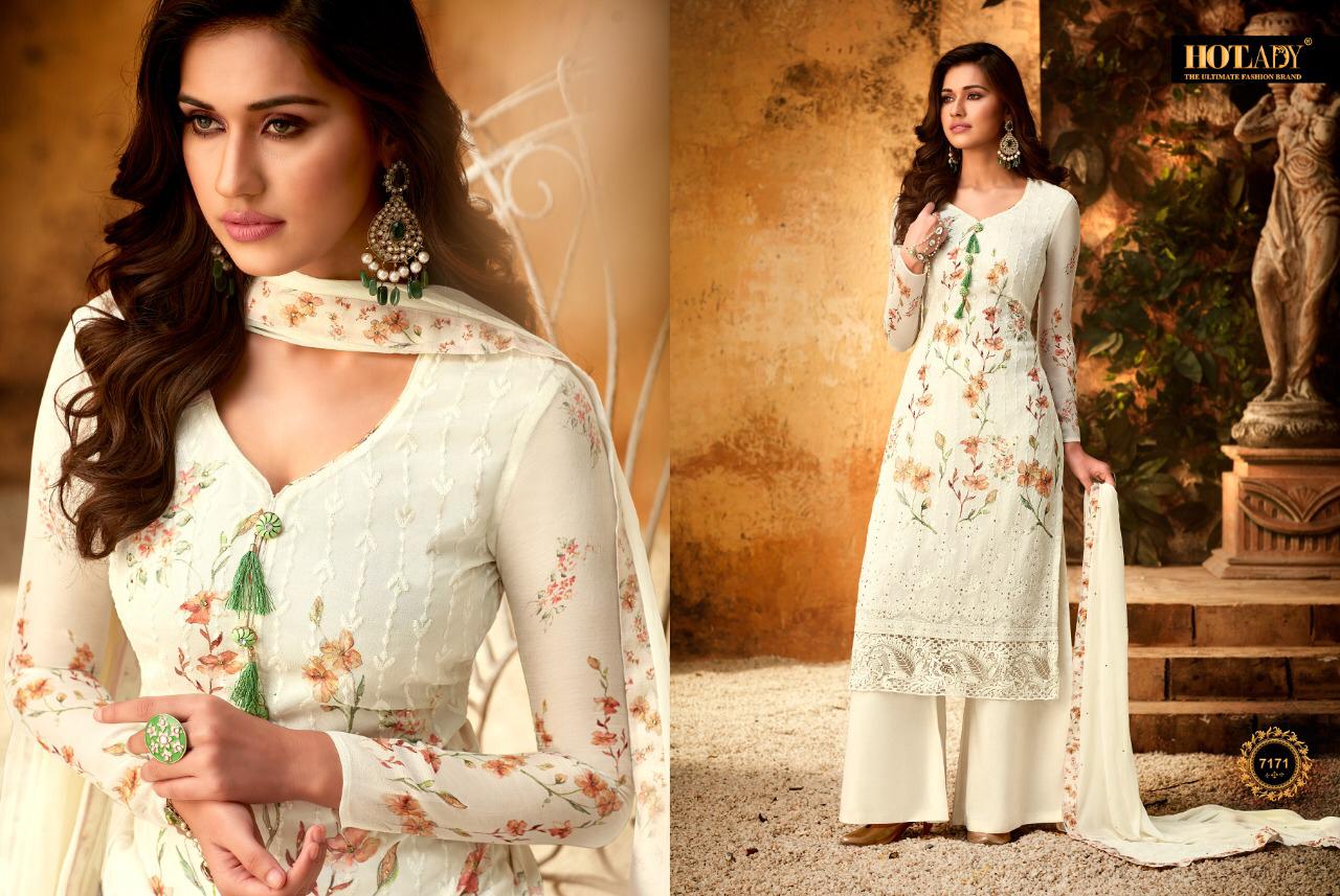Hotlady Presents Fulkari Embroidery With Digital Printed Desigenr Long Top With Plazzo Collection