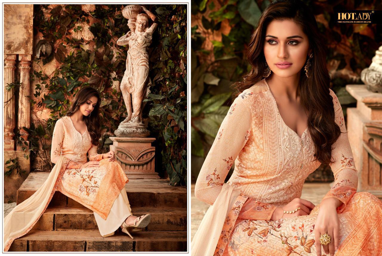 Hotlady Presents Fulkari Embroidery With Digital Printed Desigenr Long Top With Plazzo Collection
