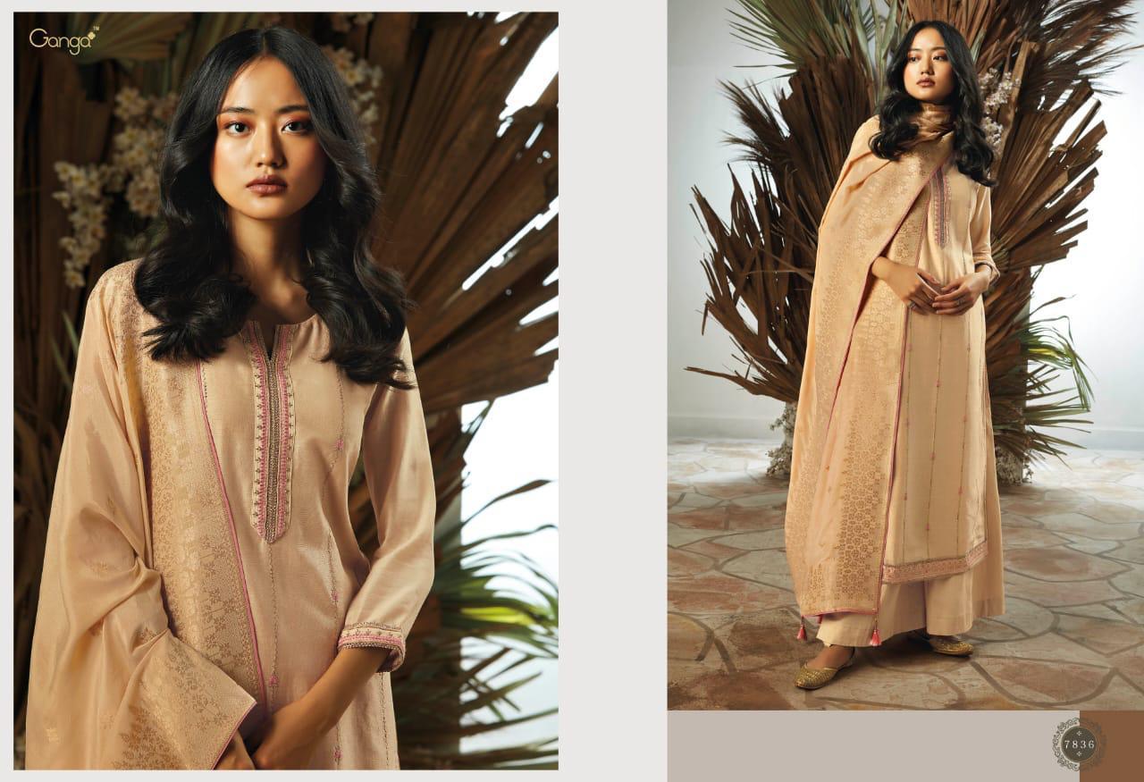 Ganga Presebts Ukiyo Pure Heavy Bemberg Silk With Heavy Embroidery And Sarvoski Work Plazzo Style Salwar Suit Exporters