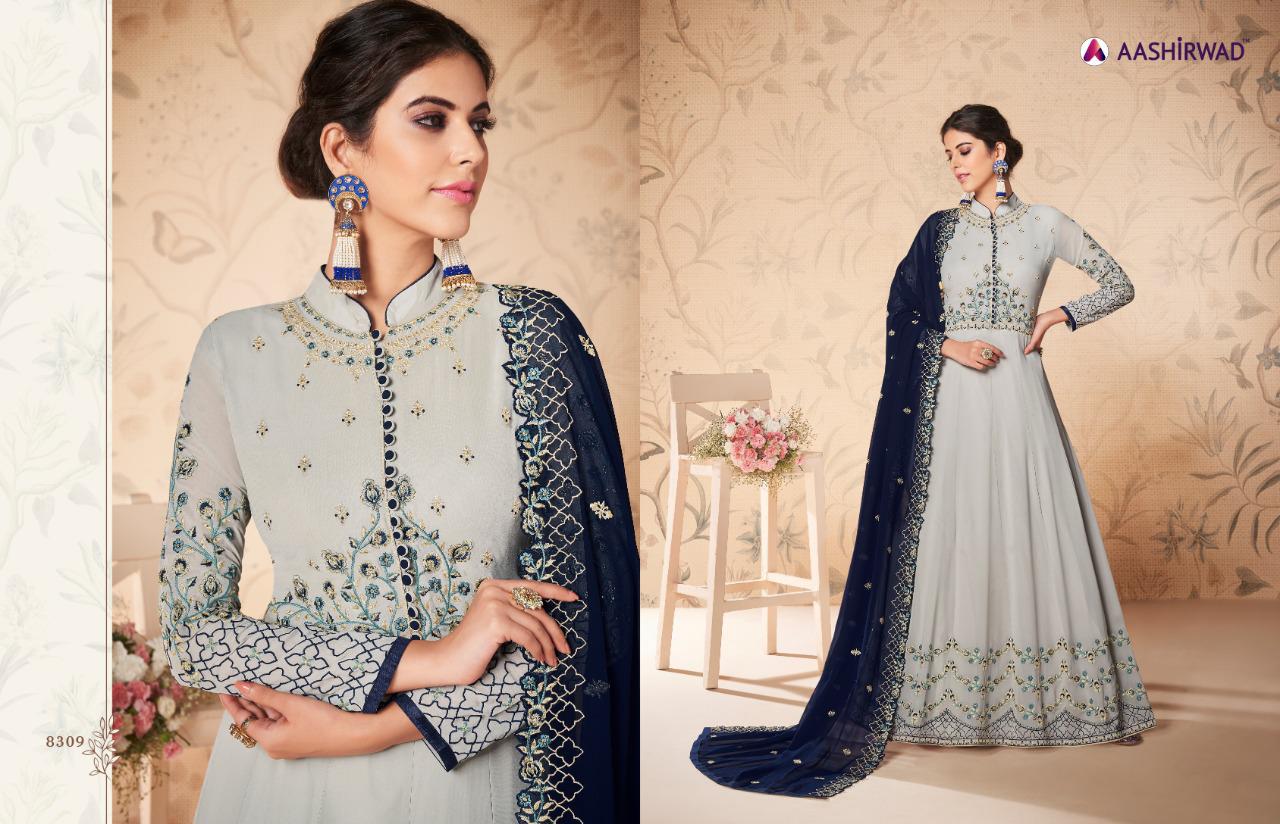 Aashirwad Presents Saloni Real Georgette Beautiful Designer Party Wear Gown Collection