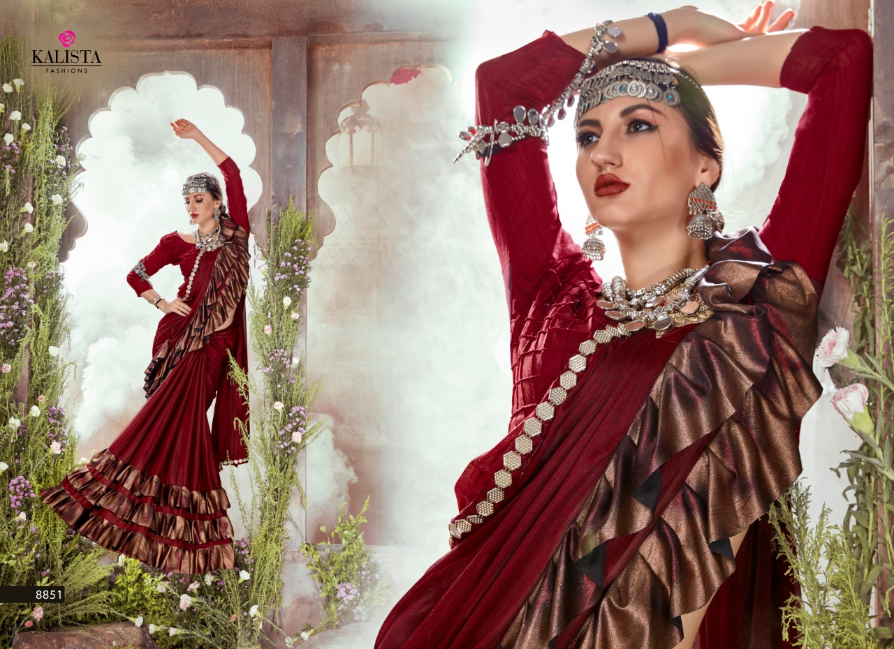 Kalista Presents Hello Fancy Imported Festival Wear Sarees Catalog