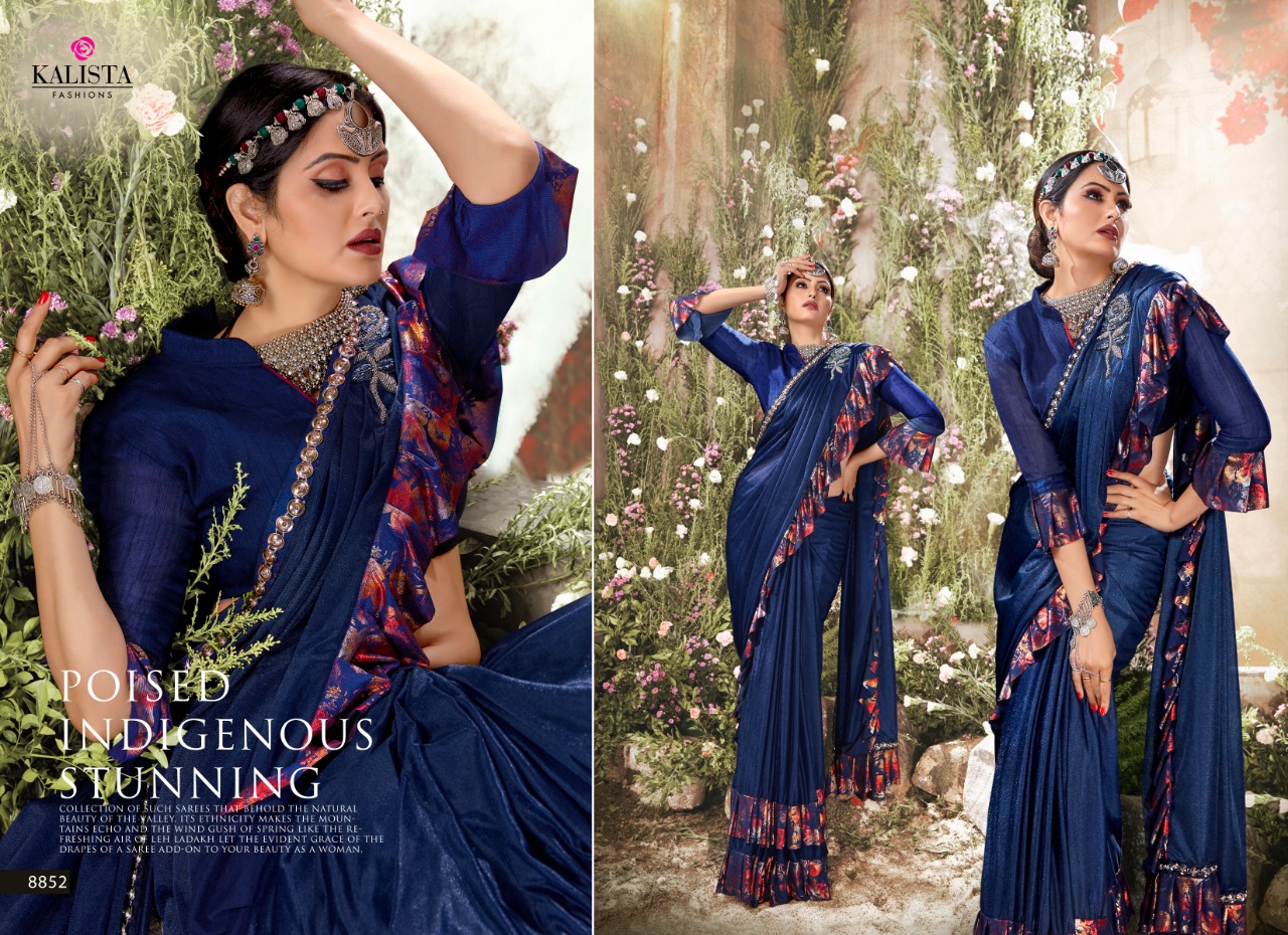 Kalista Presents Hello Fancy Imported Festival Wear Sarees Catalog
