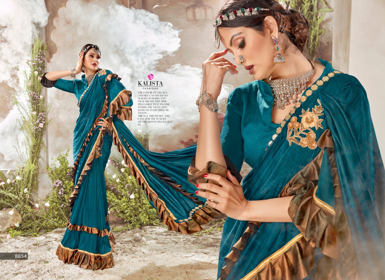 Kalista Presents Hello Fancy Imported Festival Wear Sarees Catalog