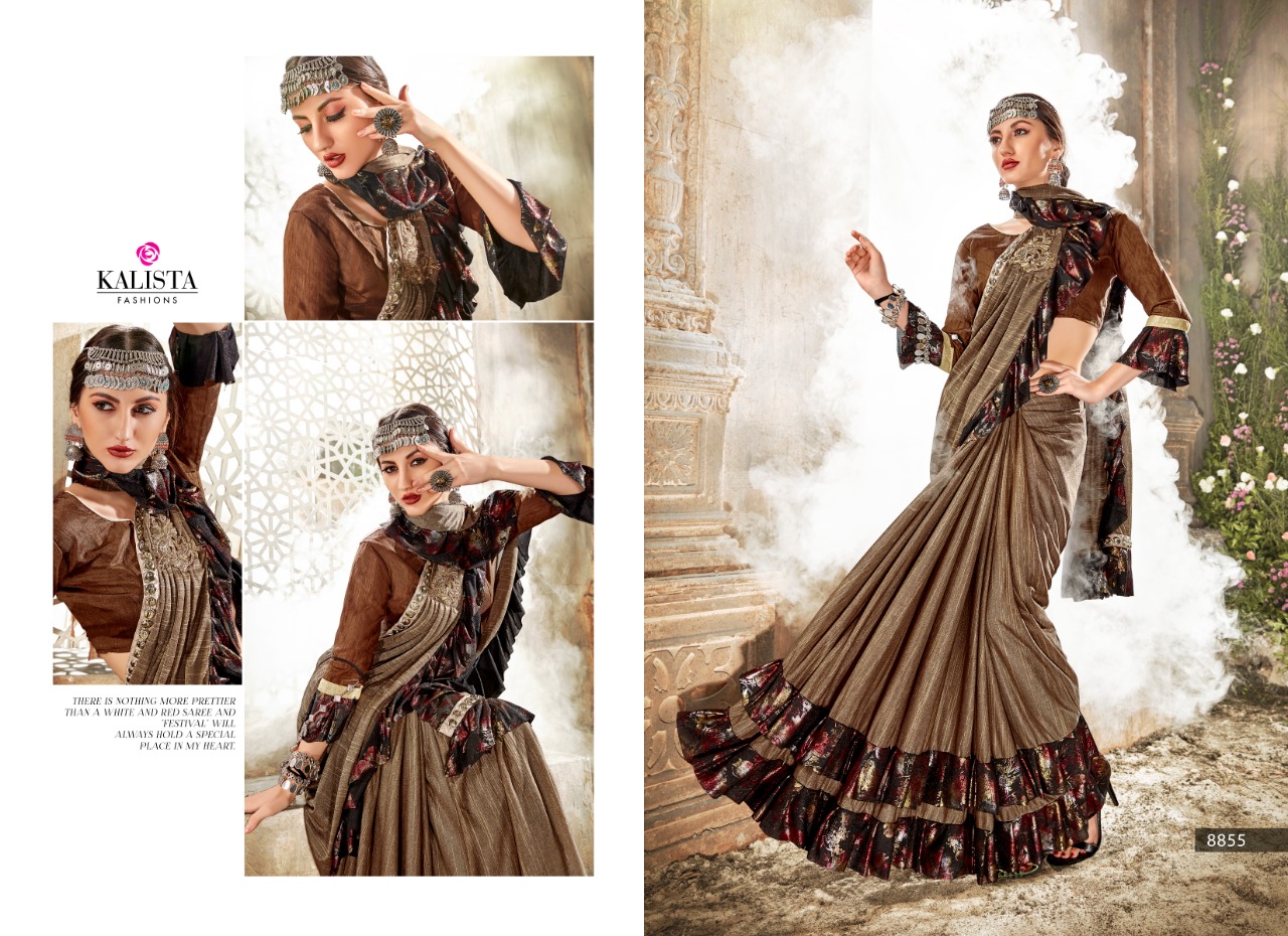 Kalista Presents Hello Fancy Imported Festival Wear Sarees Catalog