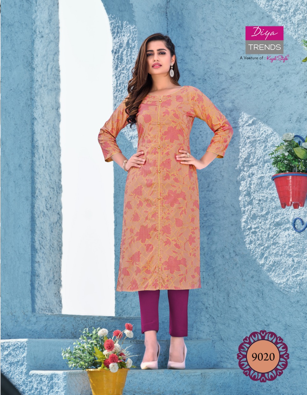 Diya Trends Presents Kajal Styli Fancy Daily Wear Kurtis Catalog Wholesaler