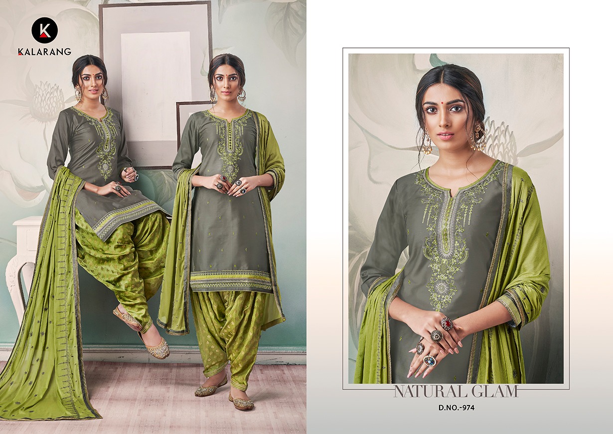 Kalarang Presents Shagun Vol-5 Pure Jam Silk Cotton With Work Punjabi Style Patiala Salwar Suit Wholesaler