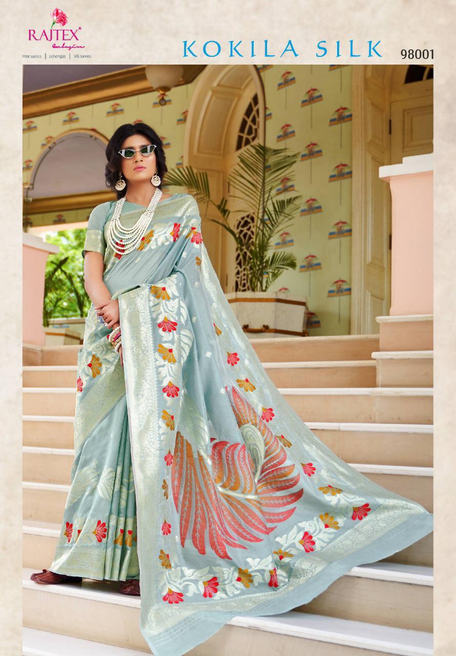 Rajtex Presents Kokila Silk Handloom Weaving Silk Indian Festive Wear Silk Sarees Catalog Exporteres