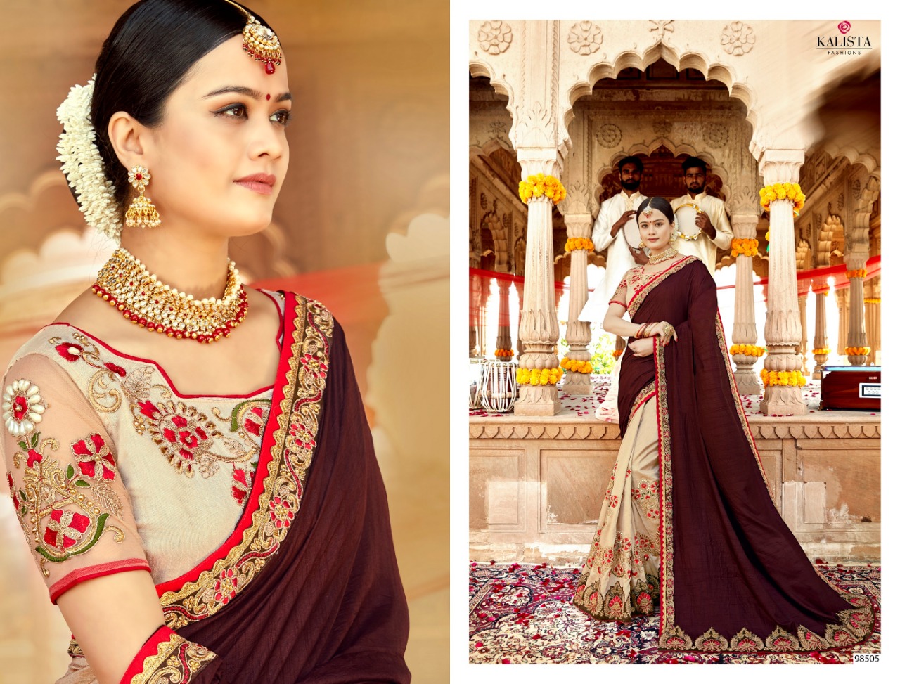 Kalista Presents Rani Sahiba Heavy Embroidery Designer Work Sarees Catalog Wholesaler