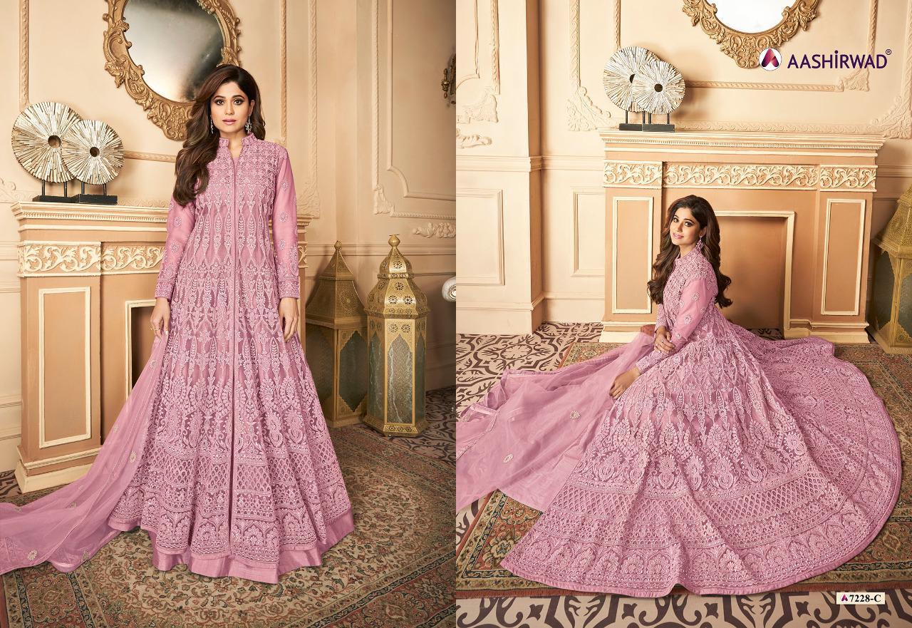 Beautiful Partywear Long Frock In Net Embroidery And Raw Silk – Siri  Collections