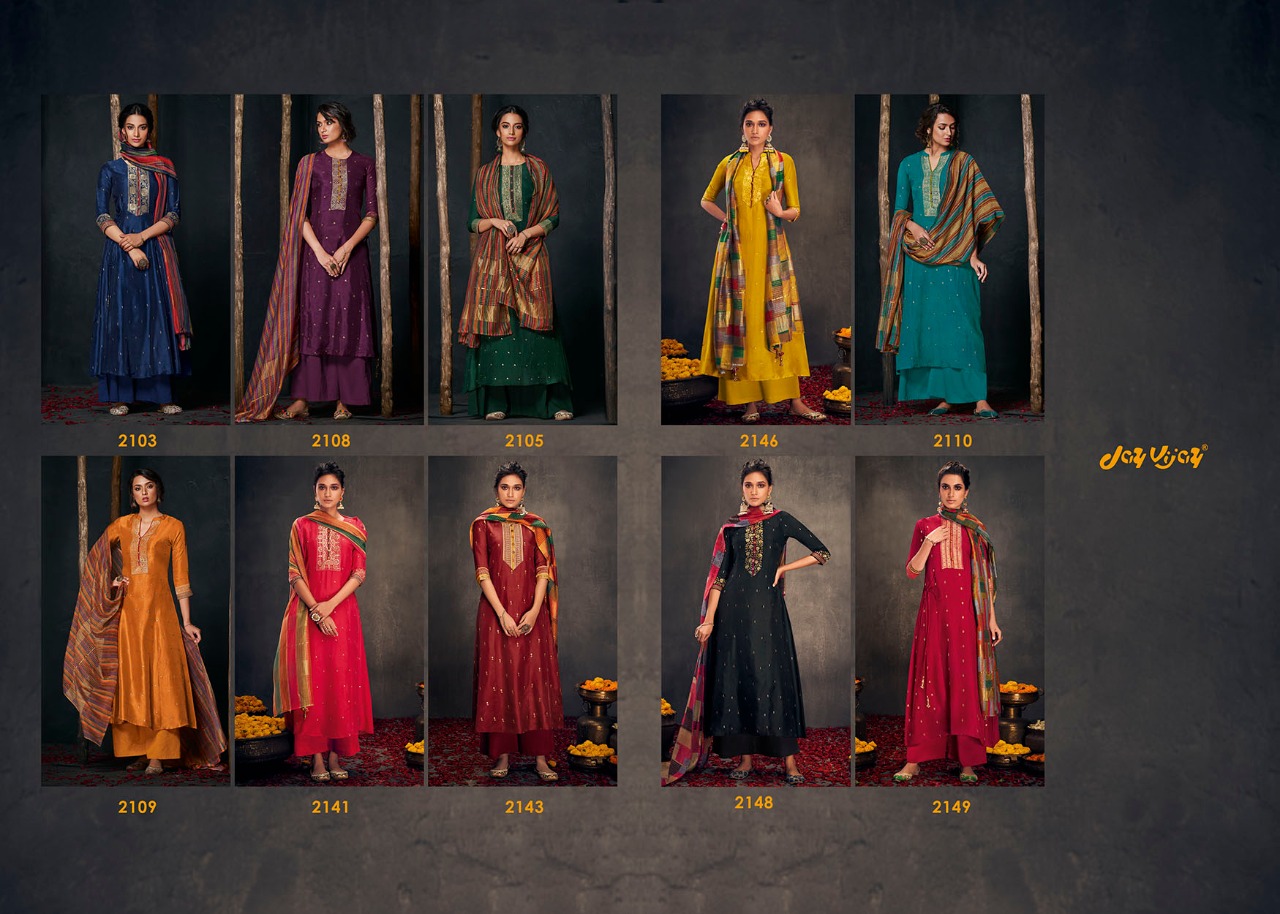 Jay Vijay Presents Aloha Remix Pure Bemberg Silk Fancy Designer Salwar Suit Wholesaler