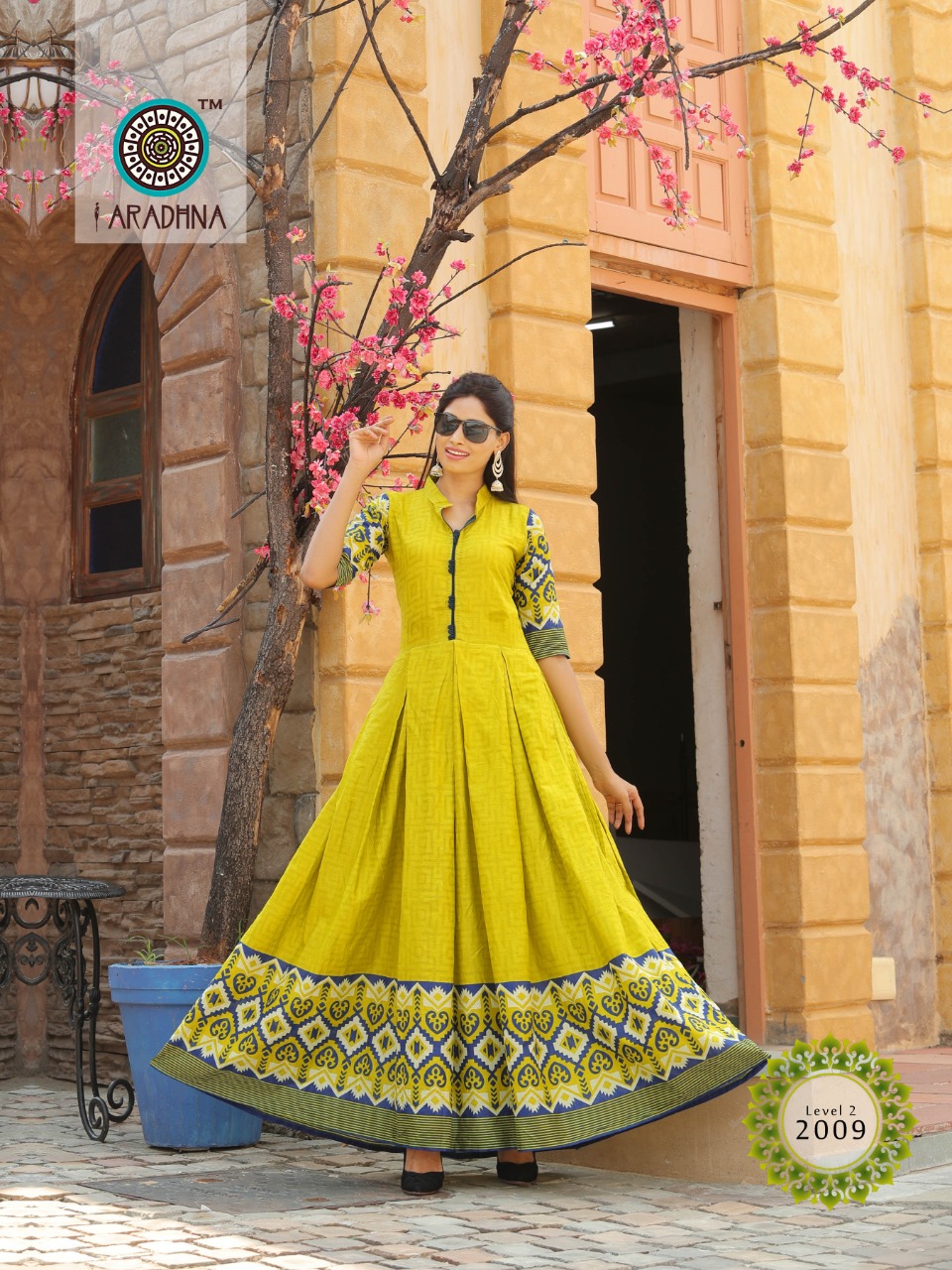Aradhna Fashion Presents Level Vol-2 Cotton Print Beautiful Designer Long Gown Style Kurtis Cataloge Wholesaler