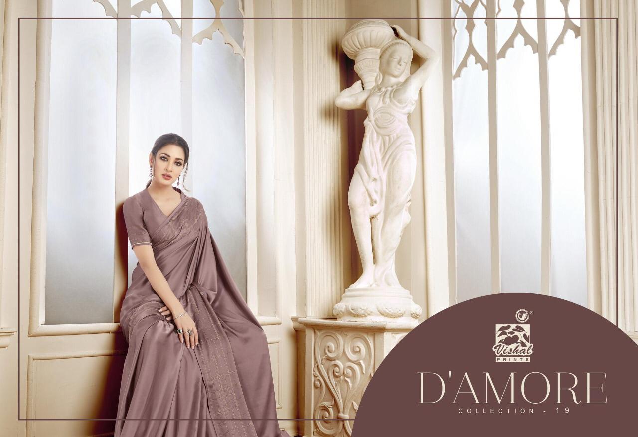 Vishal Presents D'amore Collection Vol-19 2484 To 2495 Series Swarovski Diamond Work Partywear Sarees Catalog Wholesaler
