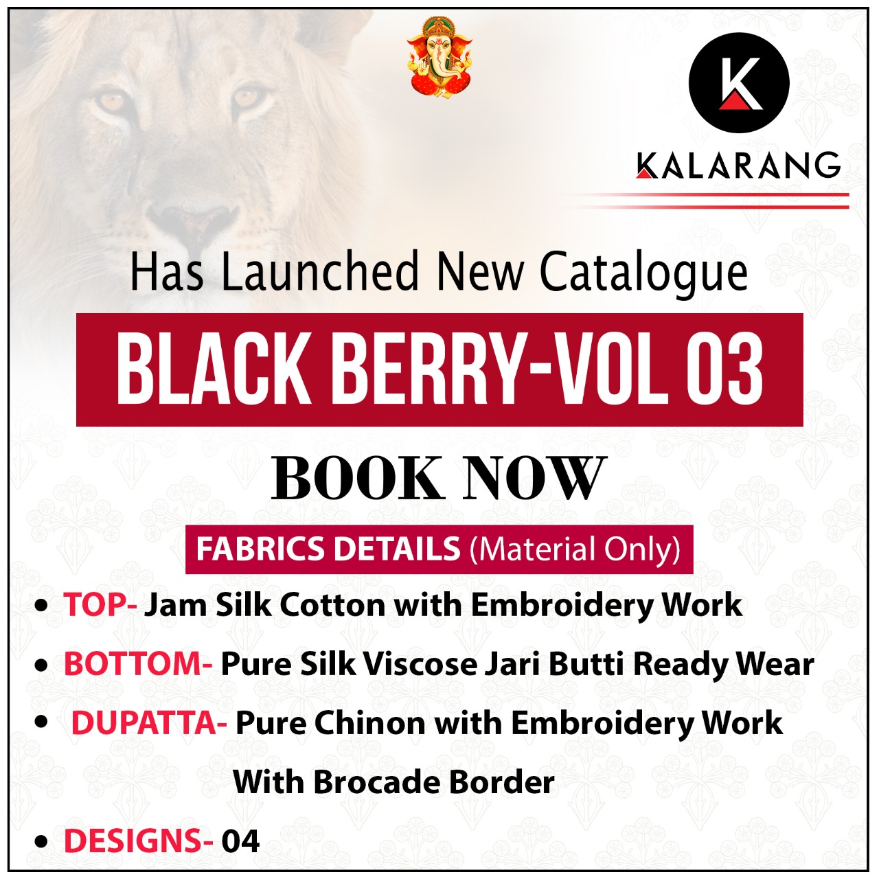 Kalarang Presents Black Berry Vol-3 Jam Silk Cotton Embroidery Work Salwar Suit Wholesaler