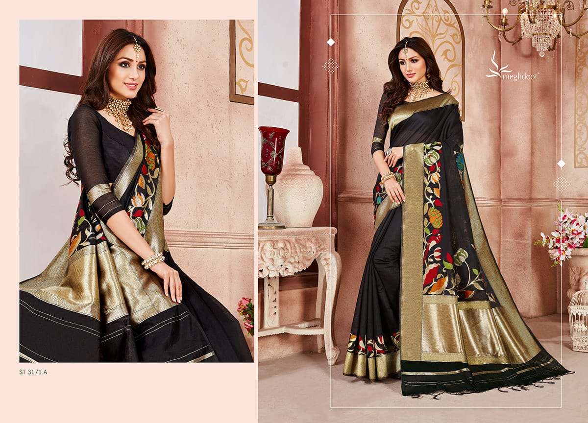 Meghdoot Presents Blossom Chanderi Weaving Designer Sarees Cataloge Wholesaler