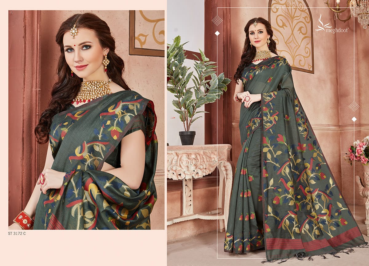 Meghdoot Presents Blossom Chanderi Weaving Designer Sarees Cataloge Wholesaler