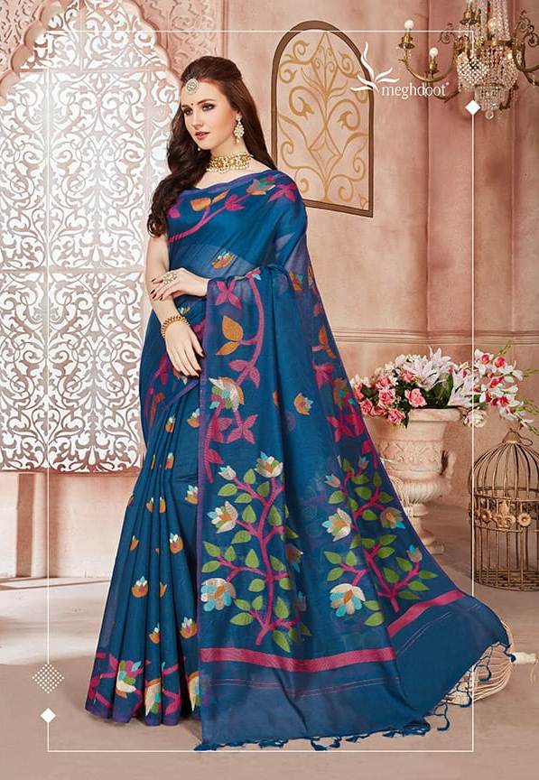 Meghdoot Presents Blossom Chanderi Weaving Designer Sarees Cataloge Wholesaler