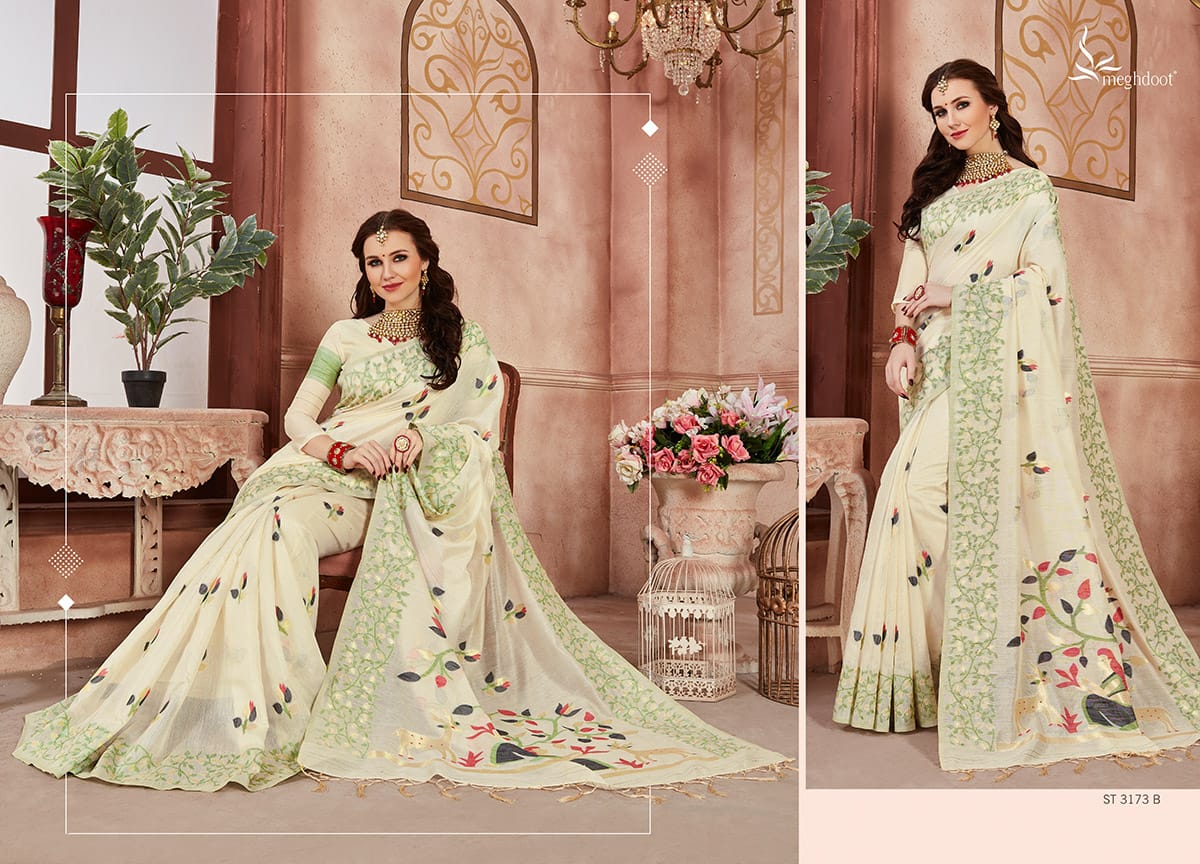 Meghdoot Presents Blossom Chanderi Weaving Designer Sarees Cataloge Wholesaler