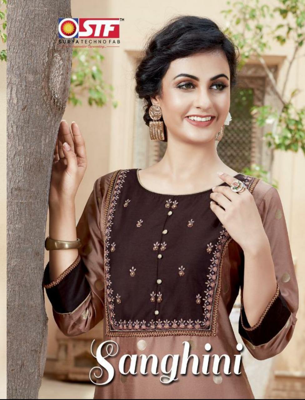 Stf Presents Sanghini Beautiful Silk Jacquard Straight Salwar Suit Collection