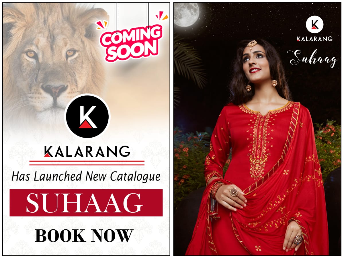Kalarang Presents Suhaag Jam Silk Cotton With Embroidery Work Salwar Suit Wholesaler