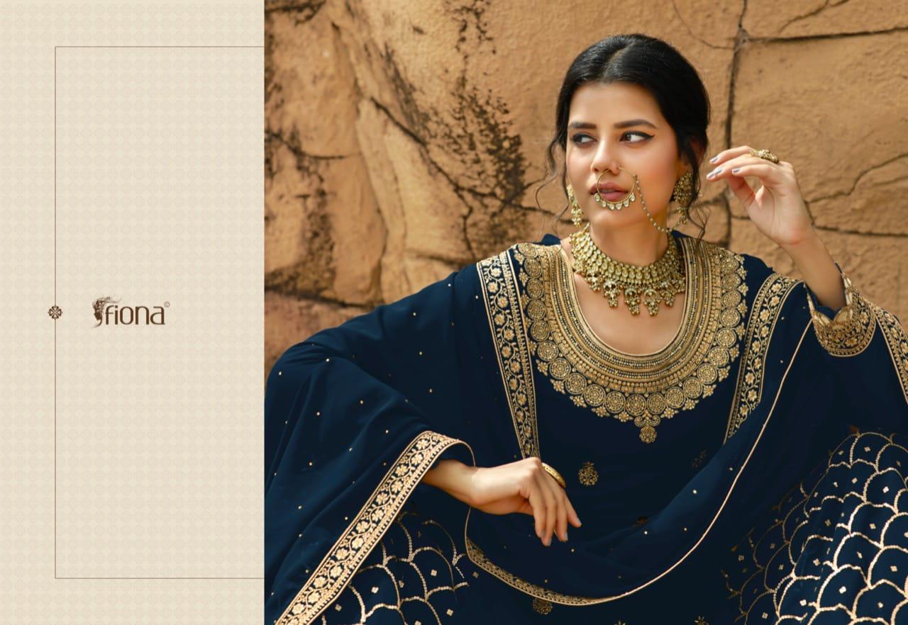 Fiona Presents Shehnaaz Georgette With Heavy Embroidery Work Plazzo Salwar Suit Wholesaler