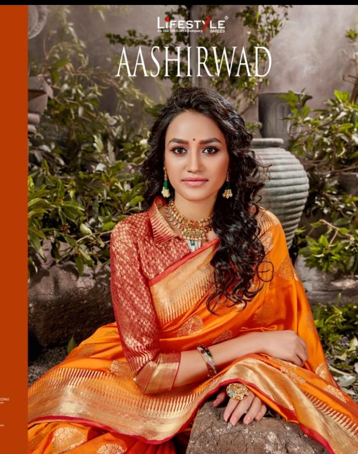 Life Style Presents Ashirwad Weaving Silk Party Wear Sarees Collection