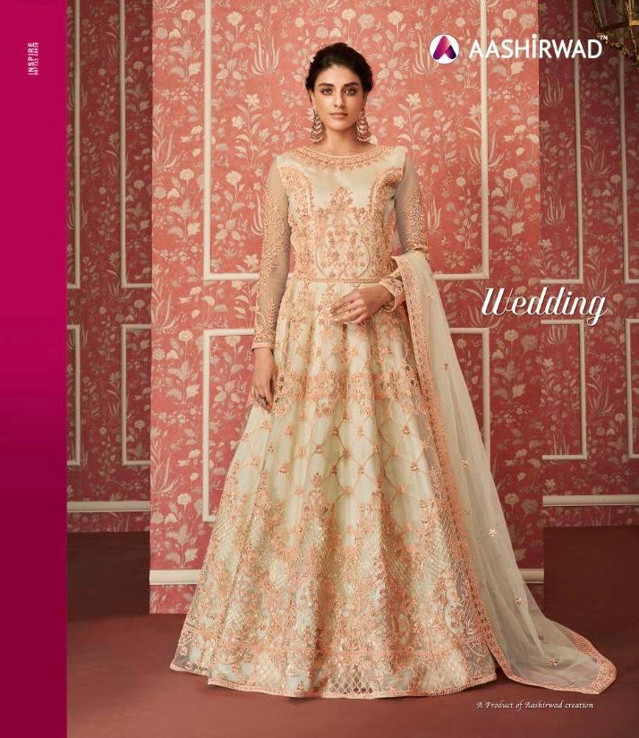 Aashirwad Presents Wedding Exclusive Designer Heavy Butter Fly Net Work Gown Collection
