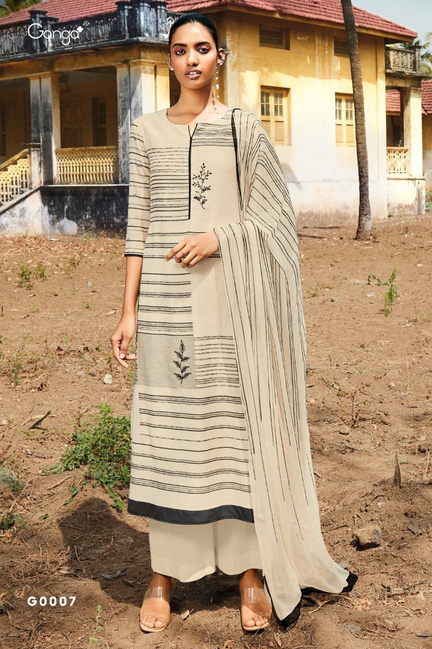 Ganga Suit Presents Emma Silk Jacquard Embroidery Work Salwar Suit Wholesaler