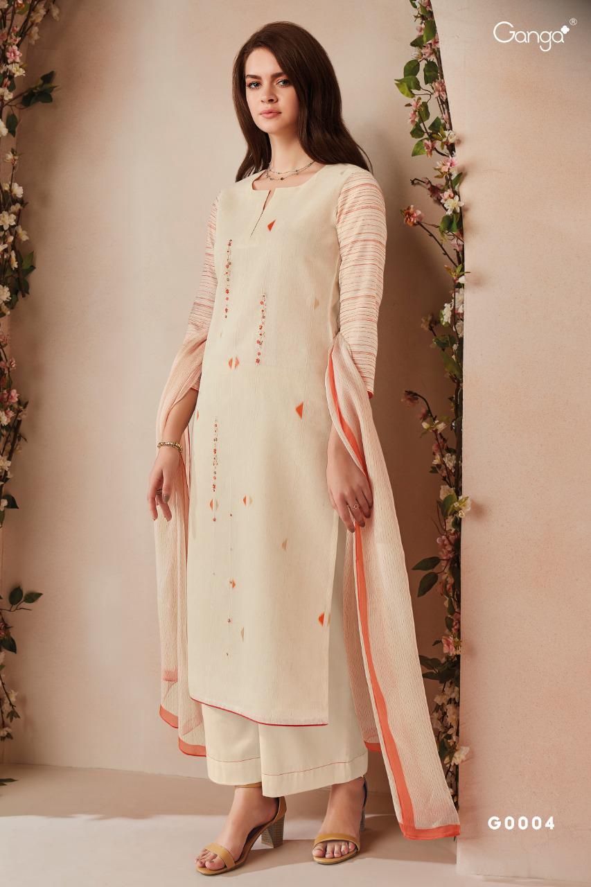 Ganga Suit Presents Emma Silk Jacquard Embroidery Work Salwar Suit Wholesaler