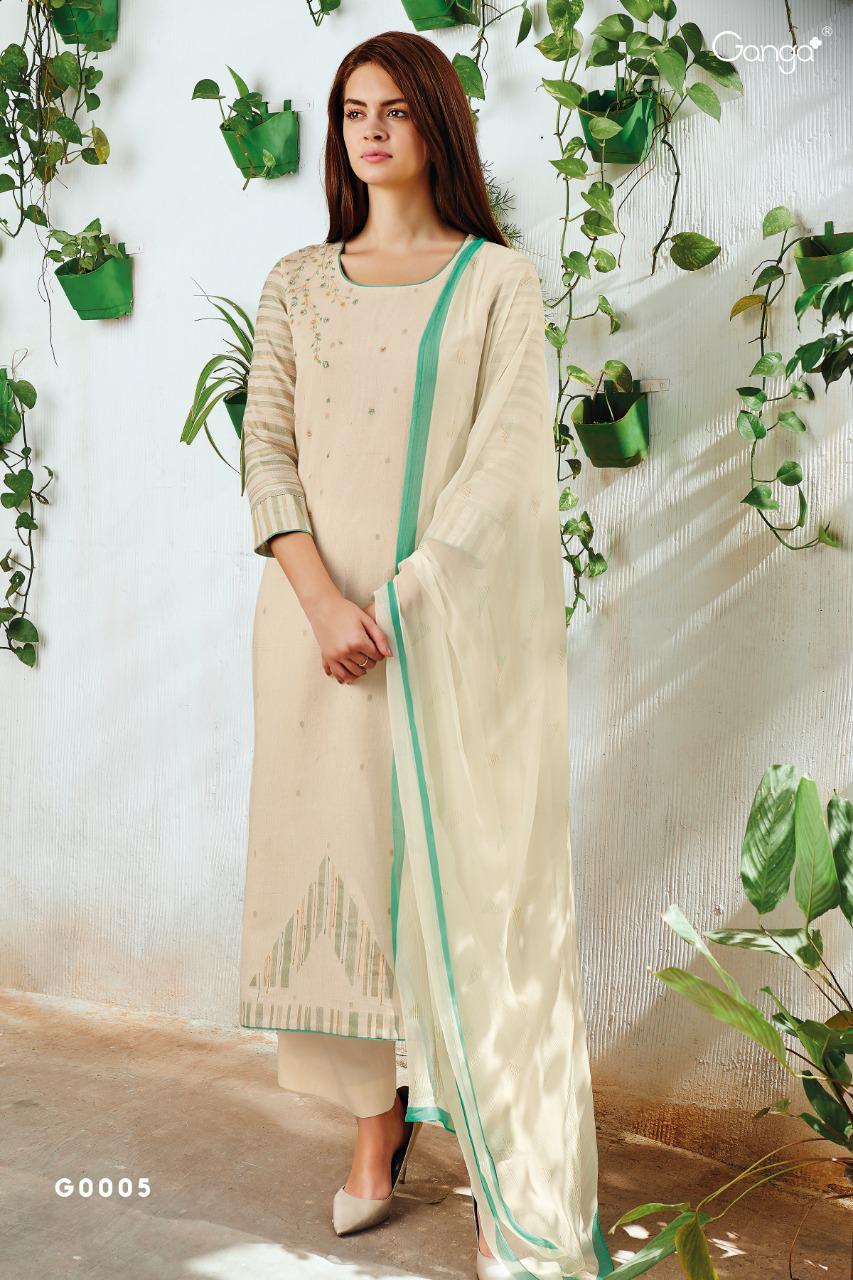 Ganga Suit Presents Emma Silk Jacquard Embroidery Work Salwar Suit Wholesaler