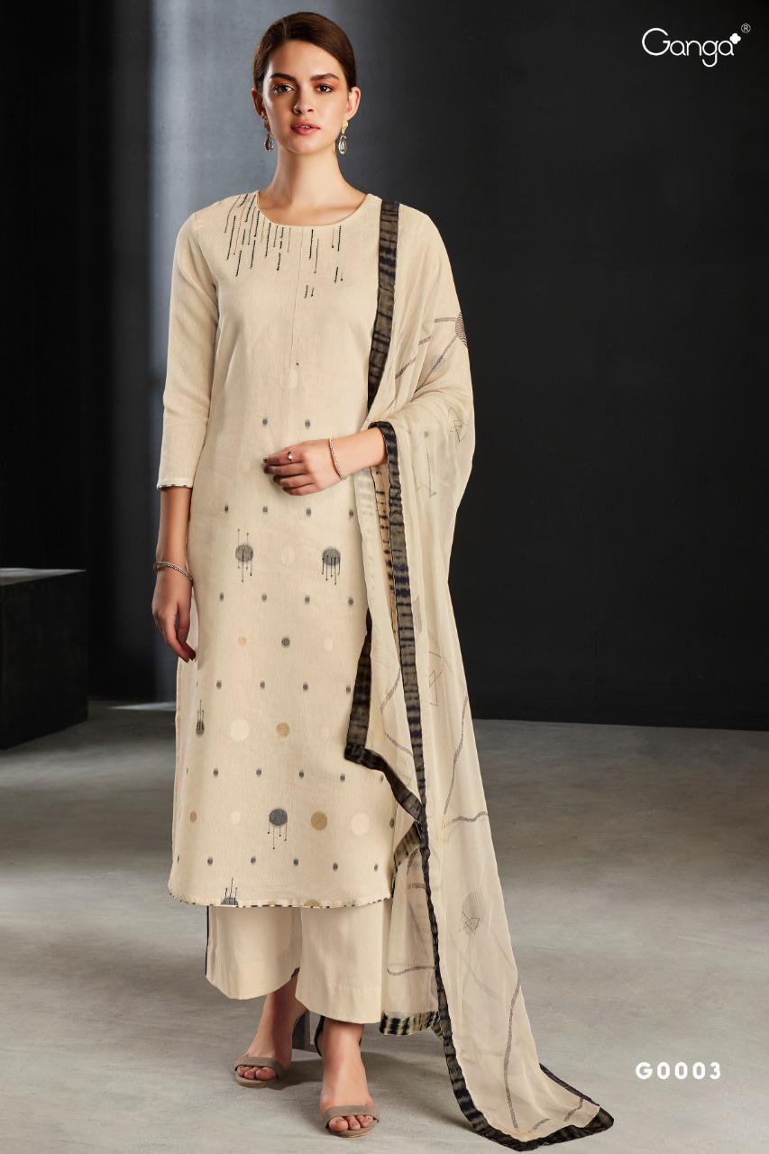 Ganga Suit Presents Emma Silk Jacquard Embroidery Work Salwar Suit Wholesaler