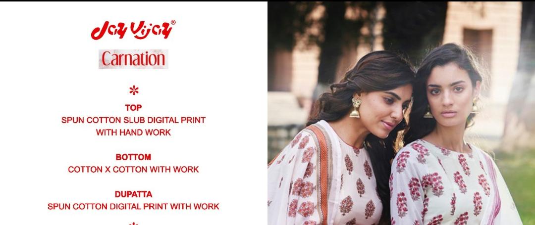 Jay Vijay Presents Caranation Cotton Digital Printed Salwar Suit Wholesaler