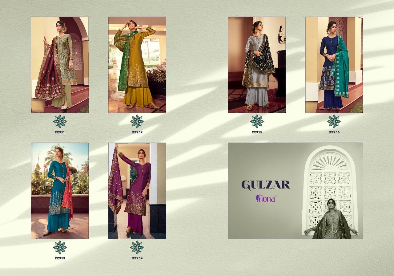 Fiona Presents Gulzar Jacquard With Hand Work Straight Salwar Suit Wholesaler